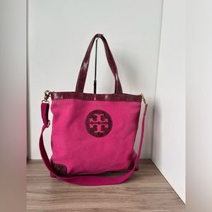 Tory Burch Handbag Crossbody Tote Shopper Bag Pink / Purple Snake